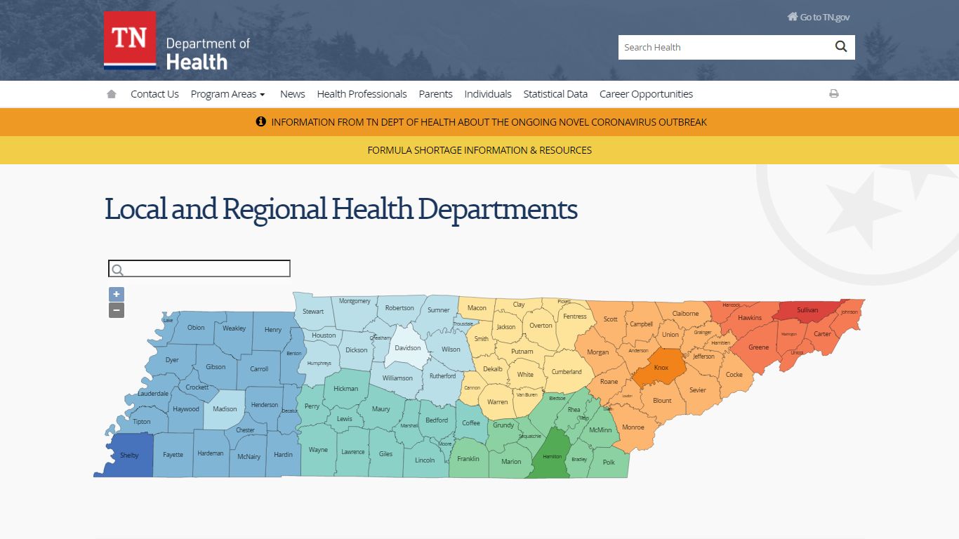 Local and Regional Health Departments - Tennessee