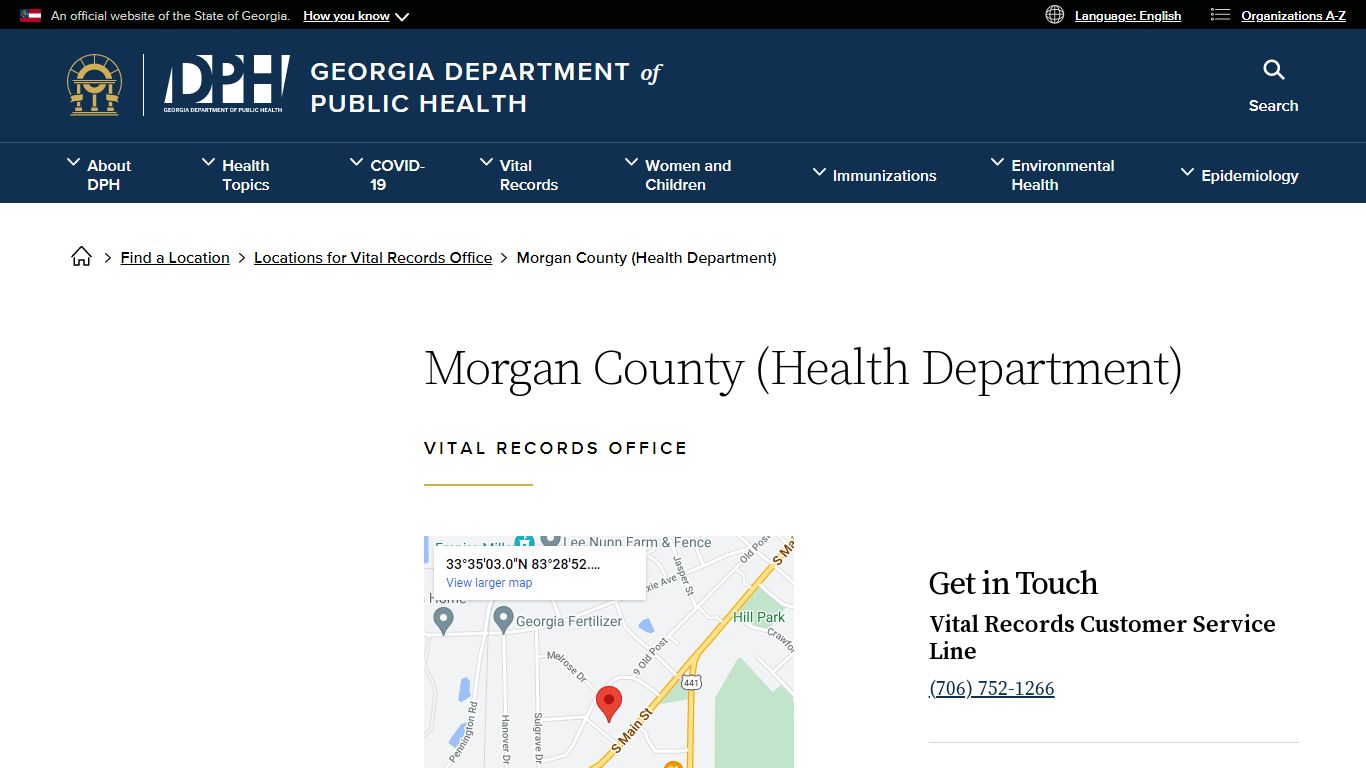 Morgan County (Health Department) - Georgia Department of Public Health